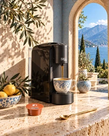 Black Caffitaly S36 in L’Espresso’s original Mediterranean setting