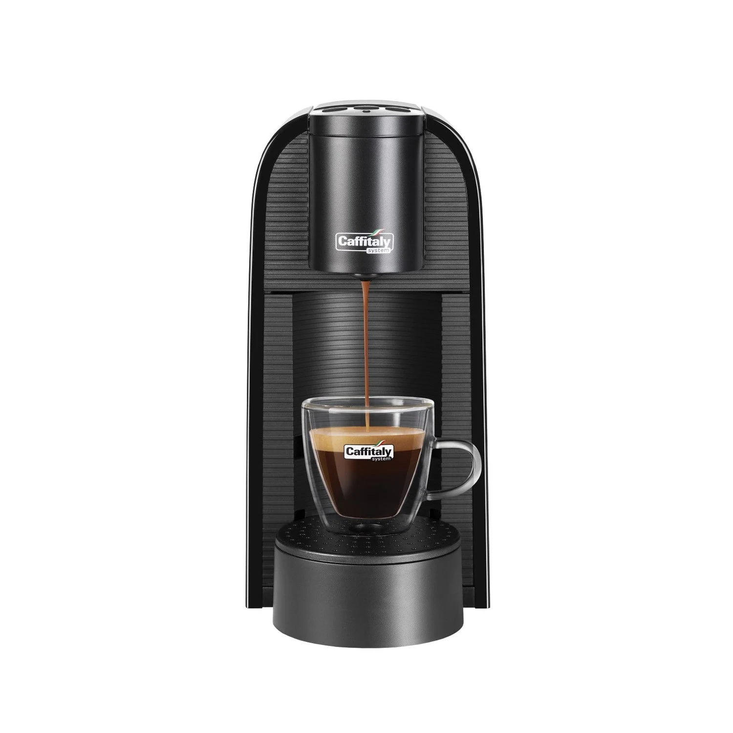 Caffitaly S36 black machine brewing espresso